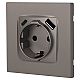 Розетка ЭРА Серия 12 12-4108-16 2P+E 16A-250В со шторками с USB type-A+C 5В-3А титан Б0067762