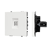 Розетка компьютерная софт-тач белый кварц Arlight SCT-MPC1-SFPL-WH (RJ-45, CAT6) 054304(1)