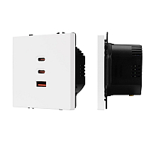 Механизм розетки с быстрой USB зарядкой Arlight SCT-NOBE-MUACC-SFPL-FC-WH (65W, QC3) 061839