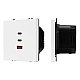 Механизм розетки с быстрой USB зарядкой Arlight SCT-NOBE-MUACC-SFPL-FC-WH (65W, QC3) 061839