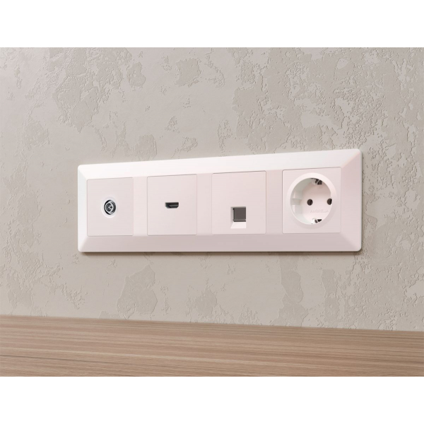 Комплект механизма TV розетки оконечной экранированной 5-1000MHz 3dB Alfa Жемчуг Quant Ambrella Volt MA213005 (AP2130, VM199)