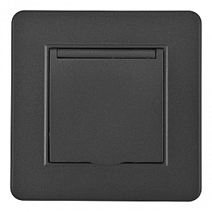 Комплект розетки с/з и шторками, защитной крышкой и рамкой Arte Milano SET16-1-41-1 black