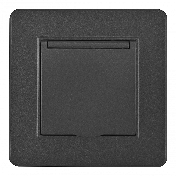 Комплект розетки с/з и шторками, защитной крышкой и рамкой Arte Milano SET16-1-41-1 black