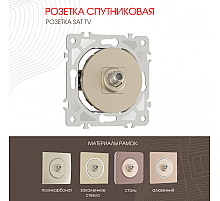 Розетка спутниковая SAT TV Arte Milano 202.42-1.shampan