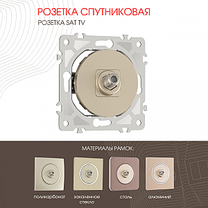 Розетка спутниковая SAT TV Arte Milano 202.42-1.shampan