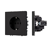 Розетка зк со шторками софт-тач черный оникс Arlight SCT-MEU-SFPL-BK (250V, 16A) 054277(1)