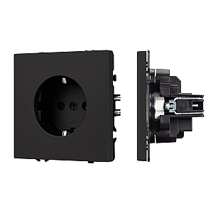 Розетка зк со шторками софт-тач черный оникс Arlight SCT-MEU-SFPL-BK (250V, 16A) 054277(1)