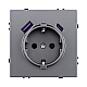Розетка штепсельная SCHUKO 16A/250 В с USB A+C 20W, серый Kollinger Eclipse EC-016GY