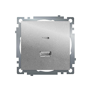 Розетка 2-местная USB + type C Stekker Катрин GLS10-7116-03 50054