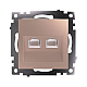 Розетка компьютерная 2-местная RJ-45 (механизм) Stekker GLS00-7109-02 Катрин, шампань 50004