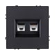 Розетка двойная Ethernet RJ45 Cat.6, черный матовый Kollinger Eclipse EC-018BK