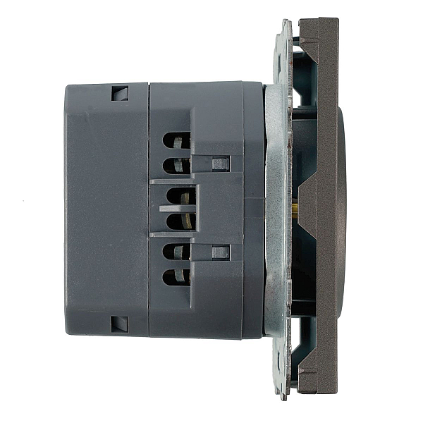Розетка 1-местная з/ш с/з 16А + USB + Type C (механизм), Stekker, 250В, 20W Эмили, RST16-5119-09, антрацит, soft touch 50361