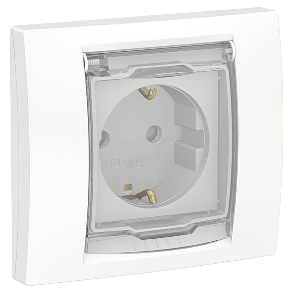 Розетка Schneider Electric Unica New с/з со шторками NU003718