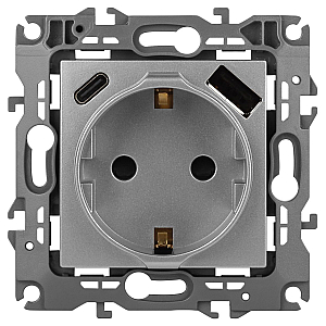 Розетка со шторками с USB type-A+C Эра 12-4108-03 Б0067716