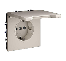 Розетка с защитными шторками и крышкой Voltum S70 VLS040303 (кашемир)