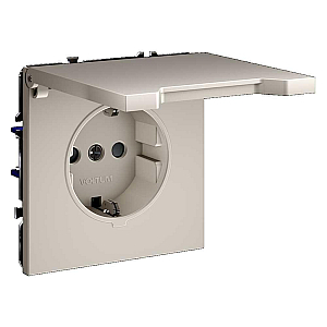 Розетка с защитными шторками и крышкой Voltum S70 VLS040303 (кашемир)