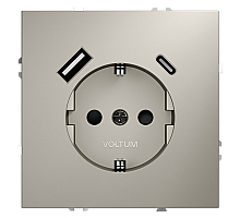 Розетка с USB, A+C Voltum S70 VLS040503 (кашемир)