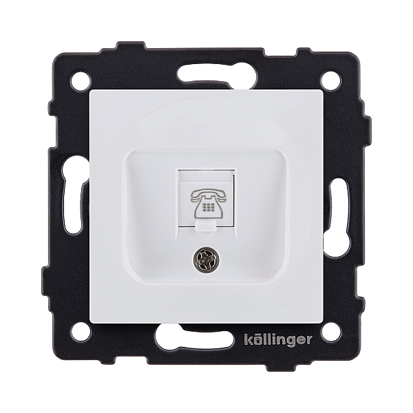 Розетка телефонная RJ11, белый матовый Kollinger REA-009WM для Aspekt, Eleganz, Reflex
