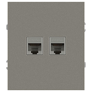 Розетка Эра Arktik 16-3108-07 информационная двойная 2XRJ45 титан Б0070490