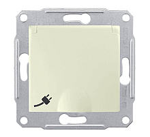 Розетка Schneider Electric Sedna с/з со шторками и крышкой 16A 250V SDN3100147