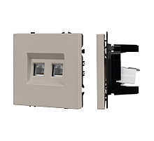 Розетка телефонная двойная софт-тач кашемир Arlight SCT-MTL2-SFPL-CA (2хRJ-11, 4C) 061889(1)