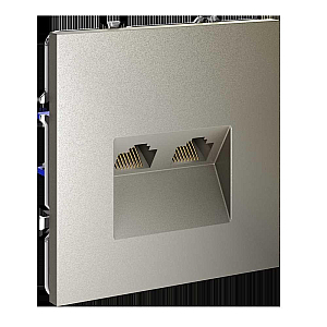 Розетка компьютерная двойная Voltum S70 VLS060204 (шелк)