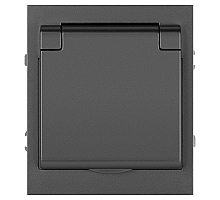 Розетка Эра Arktik 16-2103-06 с заземлением 2P+E Schuko со шторками с крышкой 16А-250В графит Б0070439