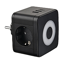 Разветвитель сетевой с выключателем Uniel S-GES2-16SBUC BLACK UL-00011246