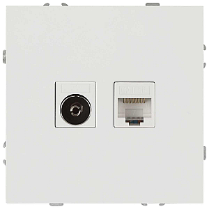 Розетка ЭРА Galaxy 15-3110-01 комбинированная RJ45+TV IP20 белый Б0070776