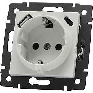 Механизм розетки с быстрой USB зарядкой Arlight SCT-MUAC-PL-WH-V (250V, 16A) 049822