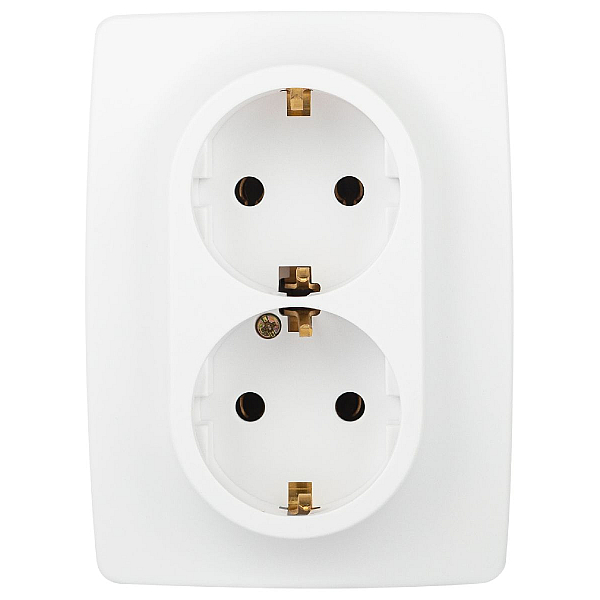 Розетка ЭРА Серия 12 12-2106-01М 2X2P+E Schuko 16А-250В белый матовый Б0065721