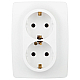 Розетка ЭРА Серия 12 12-2106-01М 2X2P+E Schuko 16А-250В белый матовый Б0065721