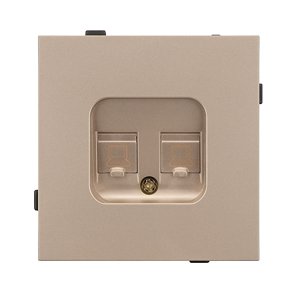 Механизм компьютерной розетки двойной Arlight SCT-TENDO-MPC2-PL-GD (RJ-45, CAT6) 054103