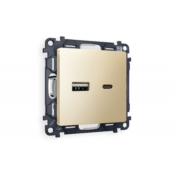Комплект механизма розетки 2USB A+C 20W (быстрая зарядка) Ambrella Volt Alfa MA611010 Комплект механизма розетки 2USB A+C 20W (быстрая зарядка) Ambrella Volt Alfa MA611010
