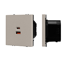 Механизм розетки с быстрой USB зарядкой Arlight SCT-NOBE-MUAC-SFPL-FC-CA (65W, QC3) 059446