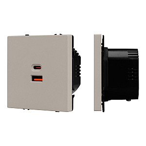 Механизм розетки с быстрой USB зарядкой Arlight SCT-NOBE-MUAC-SFPL-FC-CA (65W, QC3) 059446