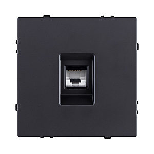 Розетка Ethernet RJ45 Cat.6, черный матовый Kollinger Eclipse EC-017BK