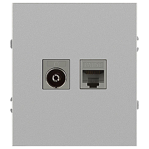 Розетка Эра Arktik 16-3110-03 комбинированная RJ45+TV алюминий Б0070496