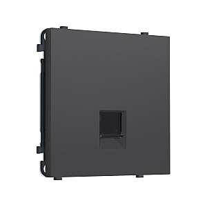 Комплект механизма телефонной розетки SIGMA Графит Мягкое касание RJ-11 Ambrella Volt MS912030 (SP9120, PR190)