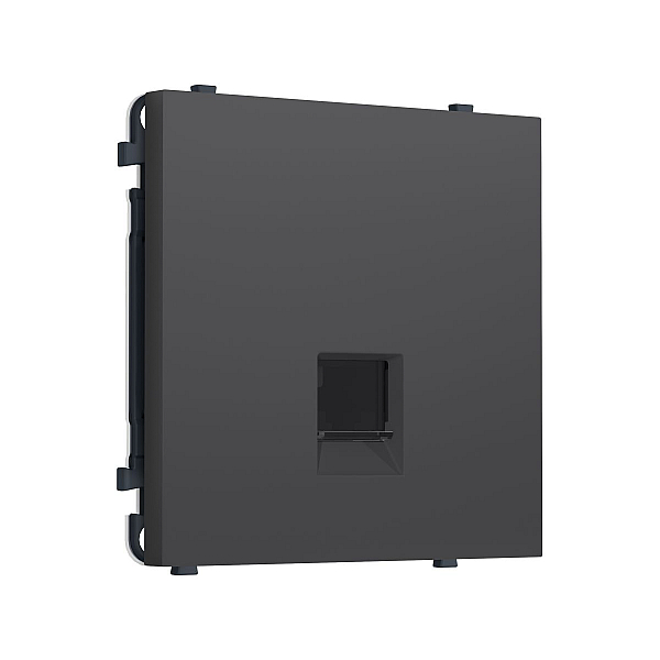 Комплект механизма телефонной розетки SIGMA Графит Мягкое касание RJ-11 Ambrella Volt MS912030 (SP9120, PR190)
