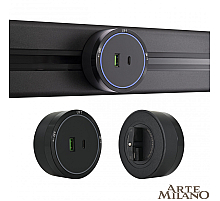 Трековая розетка Arte Milano Am-track-sockets 380066TS LED/USB-Type-C Black