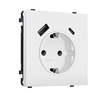 Комплект механизма электрической розетки SIGMA Белый матовый 2USB A+C 20W Ambrella Volt MS130010 (SP1300, PR160)