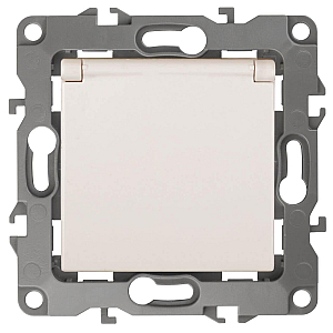 Розетка 2P+E Schuko со шторками с крышкой Эра 12-2103-02 Б0014694