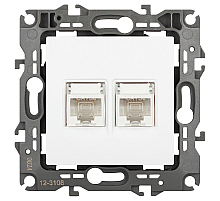 Розетка компьютерная двойная RJ45 Эра 12-3108-01М Б0065686