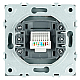 Розетка компьютерная 1-местная RJ-45 (механизм), Stekker Эмили, RST00-5117-09, антрацит, soft touch 49925