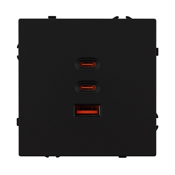 Механизм розетки с быстрой USB зарядкой Arlight SCT-NOBE-MUACC-SFPL-FC-BK (65W, QC3) 061834