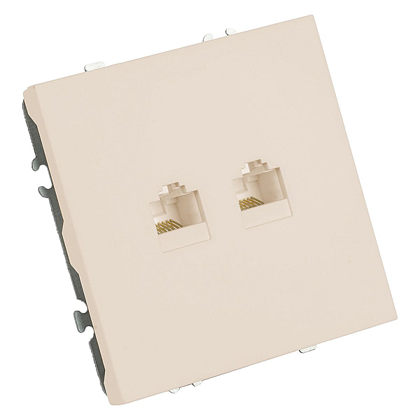 Розетка компьютерная 2-местная RJ-45 (механизм), Stekker Эмили, RST00-5111-08, кашемир, soft touch 49900