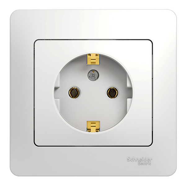 Розетка с/з (в сборе с рамкой) Systeme Electric Glossa Бел GSL000142