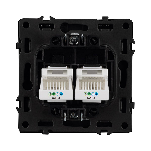 Розетка телефонная двойная софт-тач серый базальт Arlight SCT-MTL2-SFPL-GR (2хRJ-11, 4C) 054311(1)