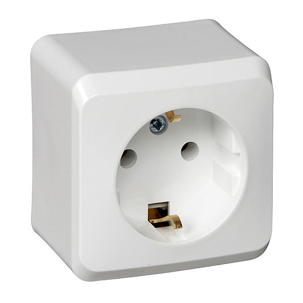 Розетка 2К+З Systeme Electric Этюд 16A 250V белая PA16-003B